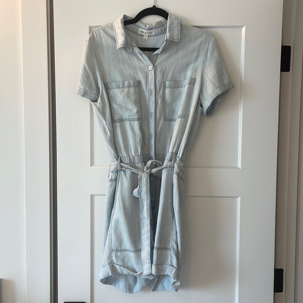 Cloth and stone utility romper – Chambray